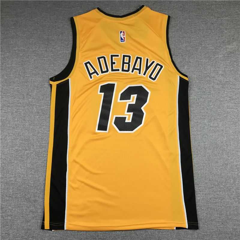 Men Miami Heat 13 Adebayo Yellow 2021 Nike Playoff bonus NBA Jersey